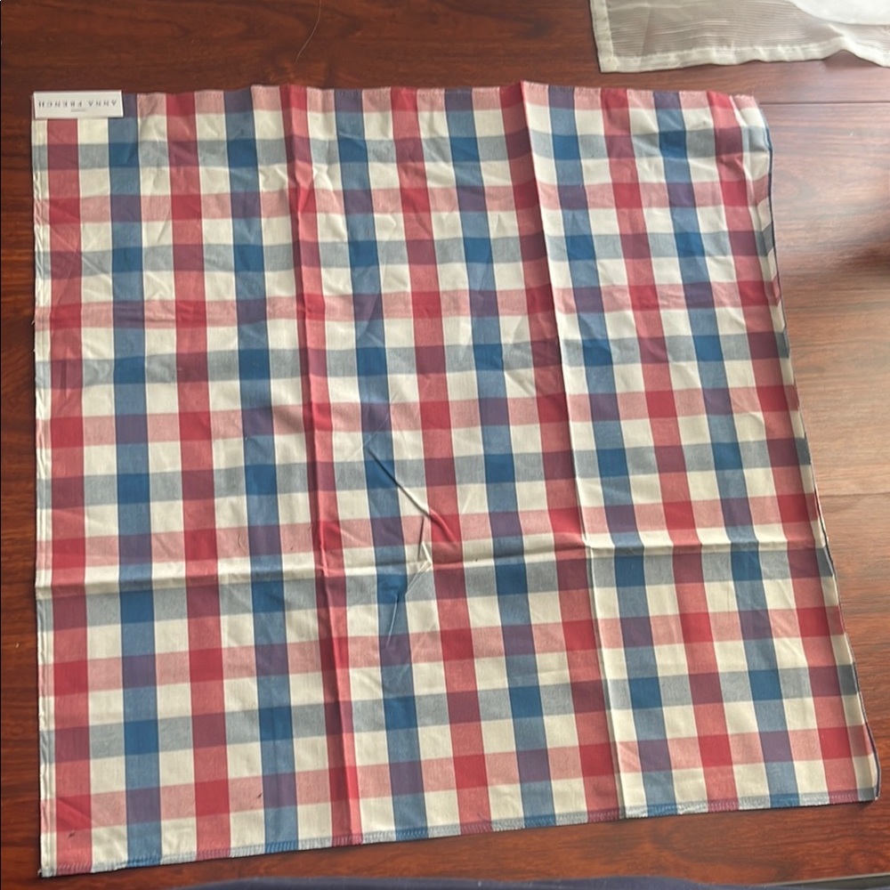 Anna French AW15153 Saybrook Check Blue and Red Fabric